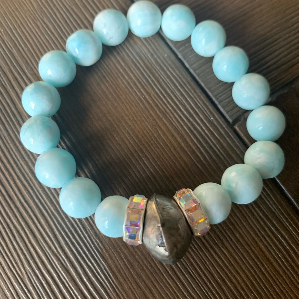 Hemimorphite 10mm Bracelet Stack - image 5